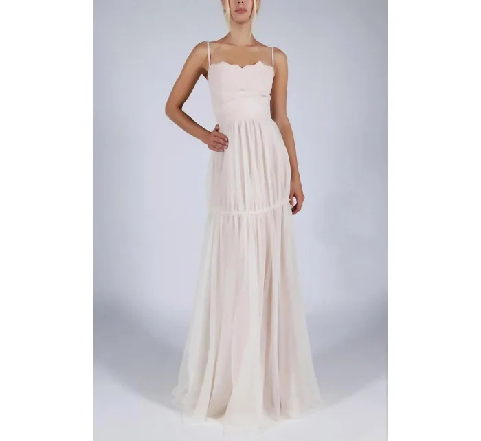 Dámské šaty  na ramínka s sukní dlouhé bílé Bílá / XL & model 15043063 - SOKY&SOKA