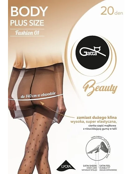 Punčocháče Body Plus Size Fashion 01 20 den model 21001554 - Gatta Punčocháče Body Plus Size Fashion 01 20 den model 21001554 - Gatta