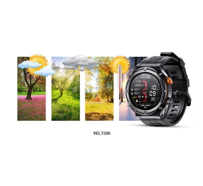 VELTORI VT130-1 Smartwatch Čierny silikónový remienok VELTORI VT130-1 Smartwatch Čierny silikónový remienok