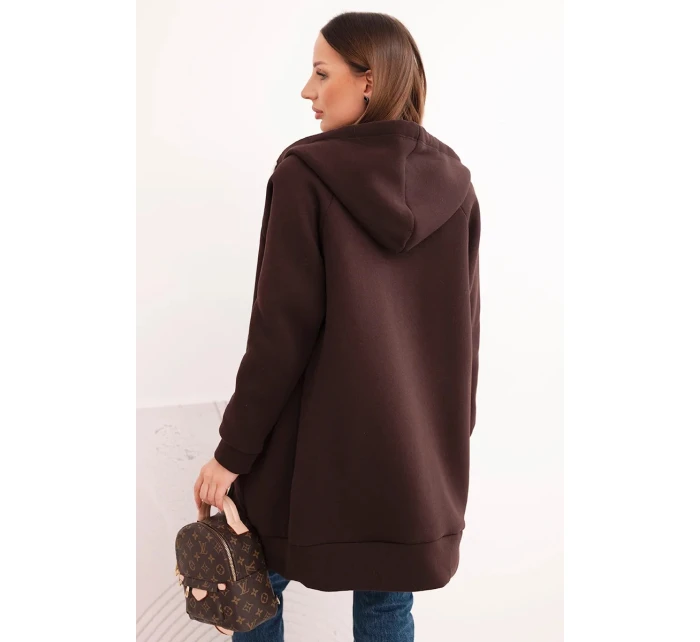 Zateplená mikina so zipsom hnedá Zateplená mikina so zipsom hnedá