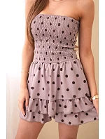 Dámsky viskózový overal s bodkami s volánom fango