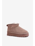 Moderní nízké zimní boty z semiše v khaki model 21644774 - Boto