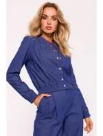 Bunda M800 Bomber s lisovanými cvočkami - modrá