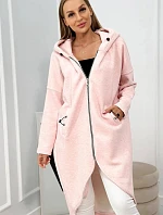 Zateplená dlhá mikina pink melange - Kesi