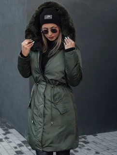 Dámska zimná bunda TRENDNEL s obojstrannou kapucňou zelená FashionStreet TY4589