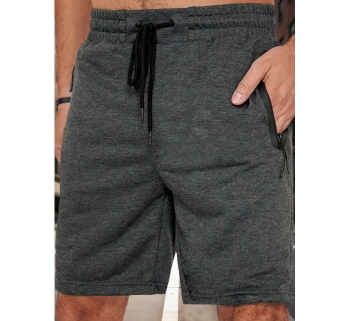 Pánske tmavosivé teplákové šortky FashionStreet SX2482