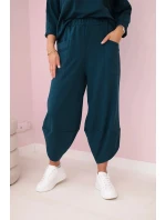 Bavlnená mikina nohavice set navy