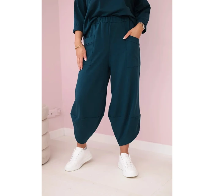 Bavlnená mikina nohavice set navy