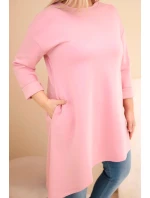 Dámske šaty v nadmernej veľkosti z viskózy s voľným strihom a dlhými rukávmi Dark Powder Pink Dámske šaty v nadmernej veľkosti z viskózy s voľným strihom a dlhými rukávmi Dark Powder Pink