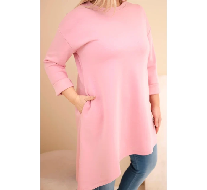 Dámske šaty v nadmernej veľkosti z viskózy s voľným strihom a dlhými rukávmi Dark Powder Pink Dámske šaty v nadmernej veľkosti z viskózy s voľným strihom a dlhými rukávmi Dark Powder Pink