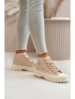 Trampki Damskie Z Cholewką Za Kostkę Big Star OO274006 Beżowe