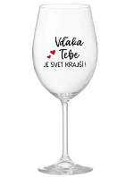 ĎAKUJEME, ŽE SVET JE KRÁSNY! - priehľadný pohár na víno 350 ml ĎAKUJEME, ŽE SVET JE KRÁSNY! - priehľadný pohár na víno 350 ml
