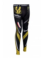 Pánske športové tréningové legíny Dl-MMA 061256-M - Čierne so žltou zmesou - Masters