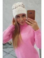 Dámska čiapka Kira K374 ecru+brown Dámska čiapka Kira K374 ecru+brown