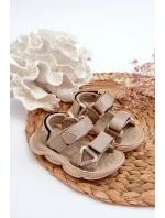 Dziecięce Sandałki Zapinane Na Rzepy Beżowe Orretta Dziecięce Sandałki Zapinane Na Rzepy Beżowe Orretta