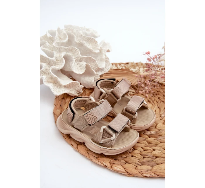 Dziecięce Sandałki Zapinane Na Rzepy Beżowe Orretta Dziecięce Sandałki Zapinane Na Rzepy Beżowe Orretta