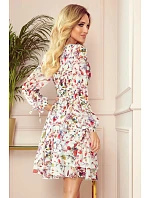 Dámské šaty model 22045070 bílé s květy - numoco