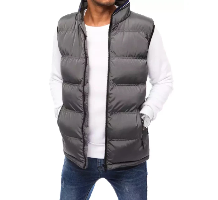 Pánská prošívaná šedá vesta Dstreet model 21964908 - FashionStreet