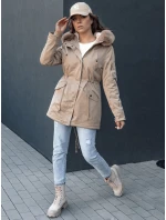Dámská zimní bunda parka s kožešinou béžová Dstreet model 21979832 - FashionStreet
