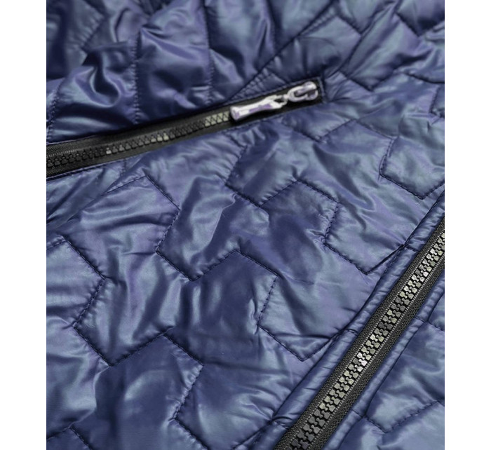 Modrá dámska bunda s prešívaním (BR0121)