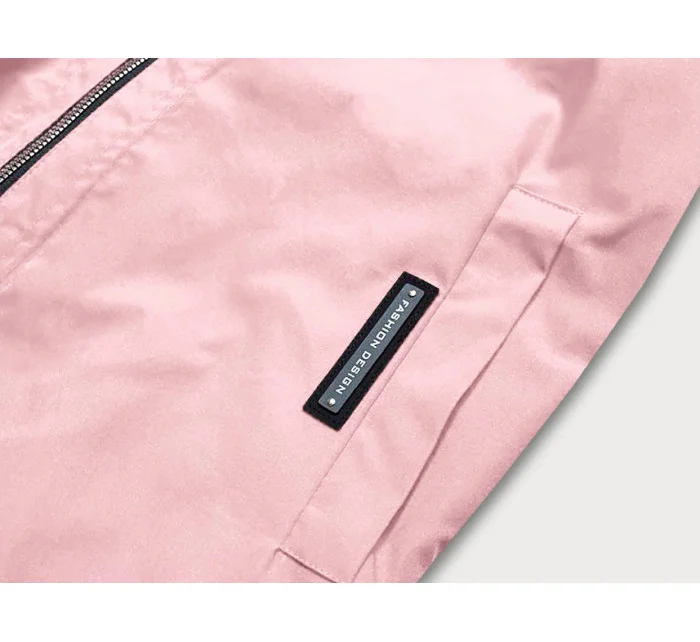 Jednoduchá ružová dámska bunda (B8017-81)