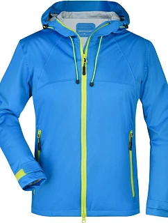 Daiber JN 1097 Dámska 3-vrstvová softshellová bunda 02.1097 aqua/acid yellow