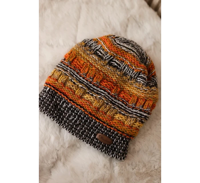Čiapka s fleecom Patrycja K254 oranžová+čierna