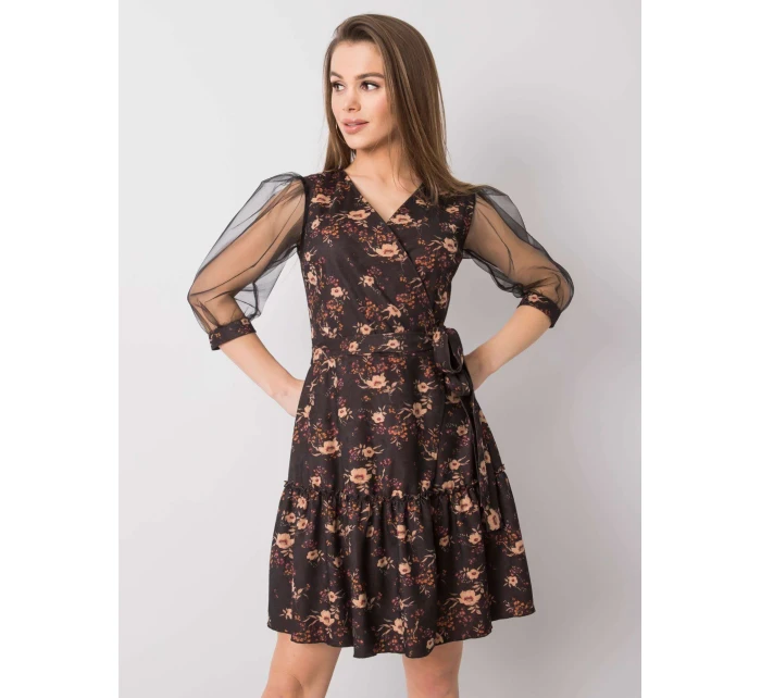 Šaty LK SK 508378.31P čierna a béžová