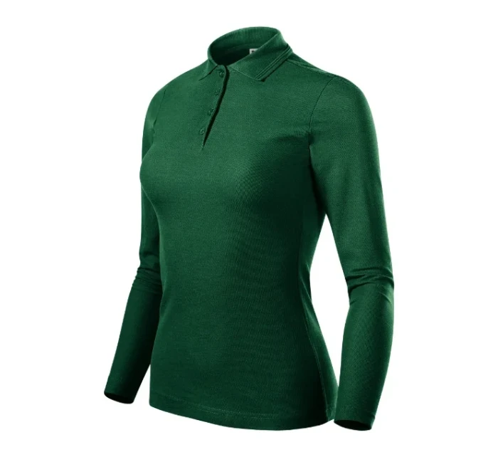 Polokošeľa Pique Polo LS tmavozelená