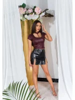 Sexi tričko Wet look 94901 fialové - KouCla