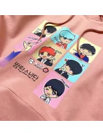 Dámska športová mikina v broskyňovej farbe s potlačou (N7283)