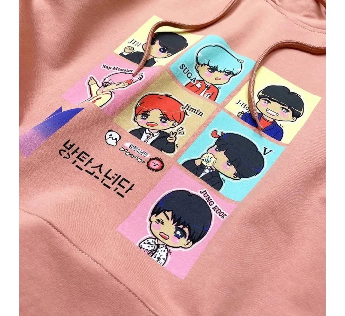 Dámska športová mikina v broskyňovej farbe s potlačou (N7283)