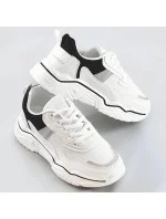 Bielo-čierne dámske sneakersy s brokátovými vsadkami (LU-2) Bielo-čierne dámske sneakersy s brokátovými vsadkami (LU-2)