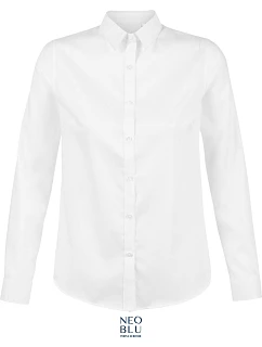 Women keprová halenka s dlouhým rukávem white model 22499890 - NEOBLU