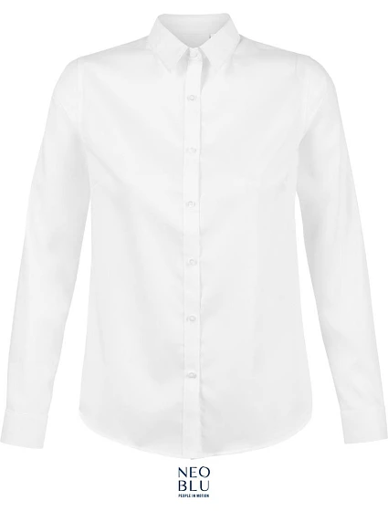 Women keprová halenka s dlouhým rukávem white model 22499890 - NEOBLU Women keprová halenka s dlouhým rukávem white model 22499890 - NEOBLU