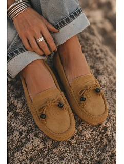 Dámské Mokasíny Ploché S Mašlí A  Camel model 22215897 - Boto