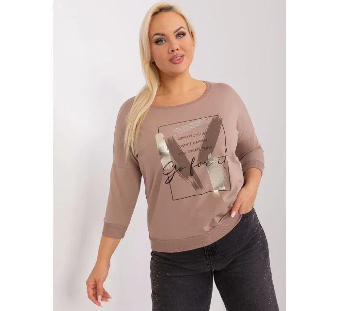 Bluzka RV BZ model 19143227 ciemny bezowy - FPrice Bluzka RV BZ model 19143227 ciemny bezowy - FPrice