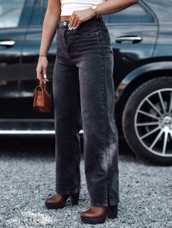 JEANDII dámske džínsové vrecovité nohavice s trením čierne FashionStreet UY2209