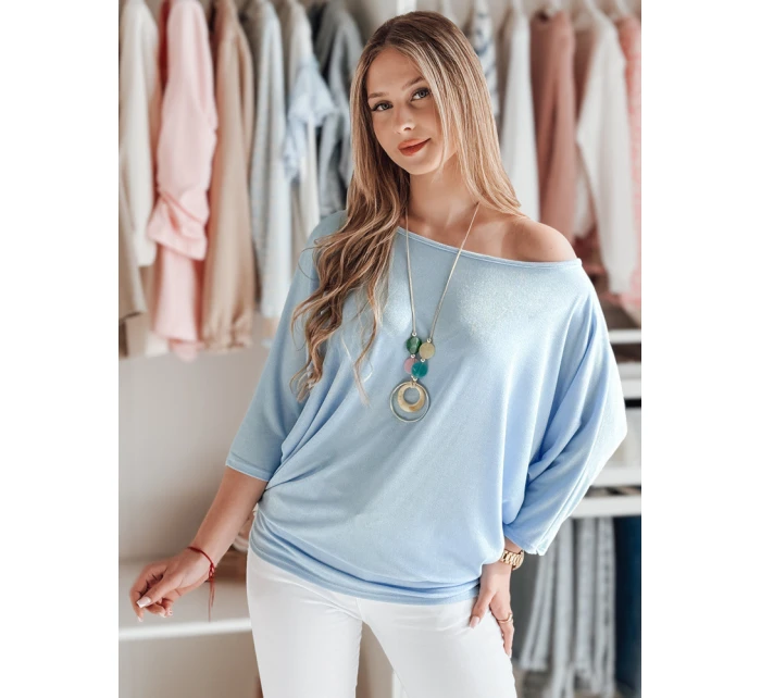 Dámska oversize maslová blúzka s príveskom LUZVIA modrá FashionStreet RY2772