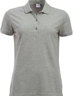 Clique Classic Marion S/S Dámske piqué polo z hrubej bavlny 67.8246 sivá melírovaná