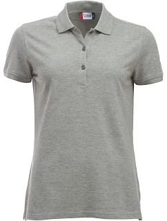 Clique Classic Marion S/S Dámske piqué polo z hrubej bavlny 67.8246 sivá melírovaná