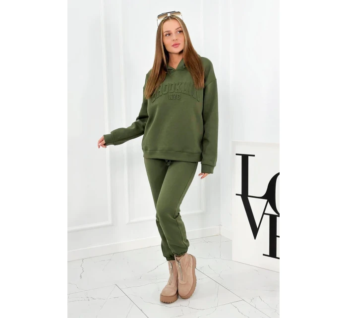 Izolovaná bavlnená súprava, mikina + nohavicami Brooklyn khaki Izolovaná bavlnená súprava, mikina + nohavicami Brooklyn khaki