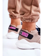 Damskie Wsuwane Sportowe Buty Sneakersy Beżowe Klayra