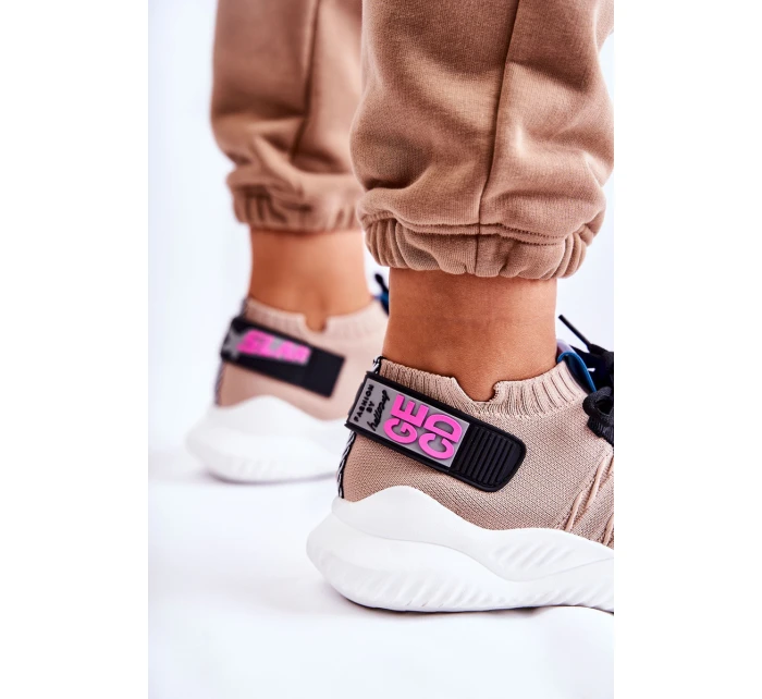 Damskie Wsuwane Sportowe Buty Sneakersy Beżowe Klayra