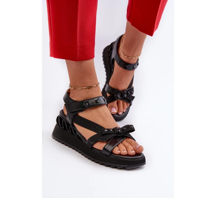 Sandały Damskie Z Kokardką D&A CR956 Czarne