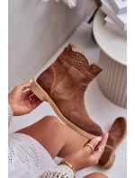 Niskie Botki Damskie Na Płaskim Obcasie Zamszowe Lewski 3624 Brązowe Niskie Botki Damskie Na Płaskim Obcasie Zamszowe Lewski 3624 Brązowe