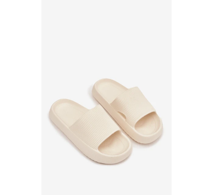 Dámské pantofle na platformě s výstřihem Ecru model 21711385 - Boto Dámské pantofle na platformě s výstřihem Ecru model 21711385 - Boto