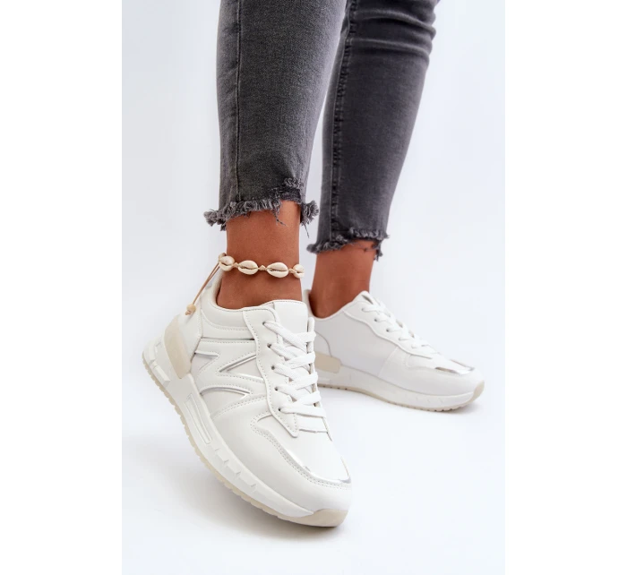 Dámské bílé tenisky z ekokože model 21657592 - Boto Dámské bílé tenisky z ekokože model 21657592 - Boto