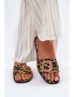 Płaskie Klapki Damskie Z Ozdobną Klamrą Panterka Clariola Płaskie Klapki Damskie Z Ozdobną Klamrą Panterka Clariola