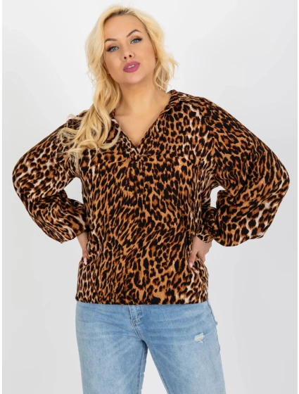 Košeľa LK KS 509188.38P svetlo hnedá